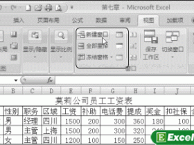 Excel2007中多窗口查看工作表