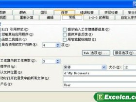 Excel2003的默认设置项
