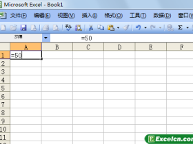 Excel2003中输入公式