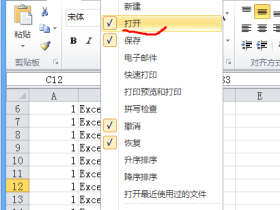 自定义Excel2010快速访问工具栏