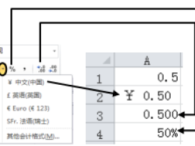 Excel中的数据设置不同数字格式