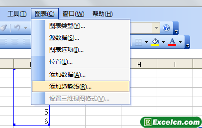 Excel2003中添加趋势线第1张