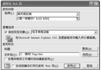 将Excel2003工作表保存为交互式WEB页第1张