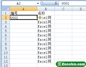 在Excel单元格中输入文本编号第3张
