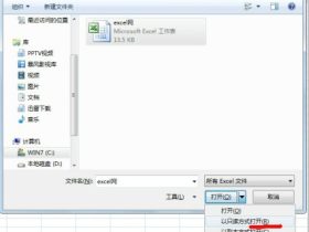 通过“只读”方式打开Excel工作簿文件