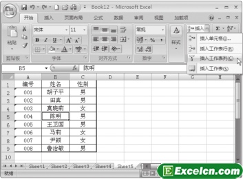 在Excel工作表中插入行或列第3张