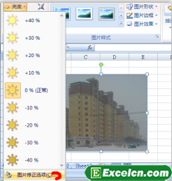 Excel2007中调整图片亮度和对比度第1张