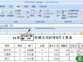 在excel2007中通过两种不同的方法快速隐藏显示特定行列