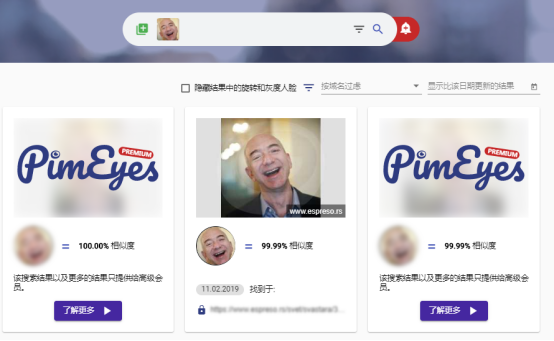 人脸搜索引擎-Pimeyes