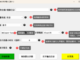 离线音视频转文字、字幕小工具V1.2-离线将音频、视频转成文字或者字幕文件，支持100多种语言，自动翻译