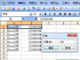 改变Excel2003中单元格的行高