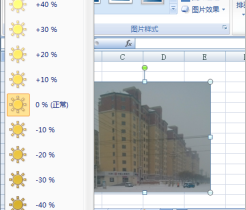 Excel2007中调整图片亮度和对比度