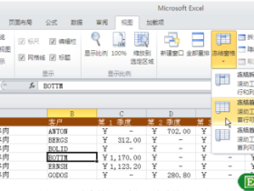 冻结Excel窗格功能