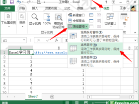 excel工作表的窗口进行拆分与冻结