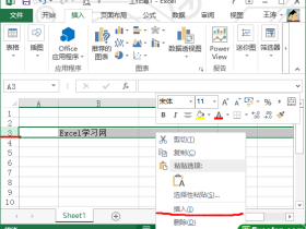 excel2013中插入和删除单元格