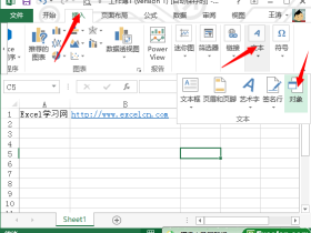 excel2013中插入对象文件